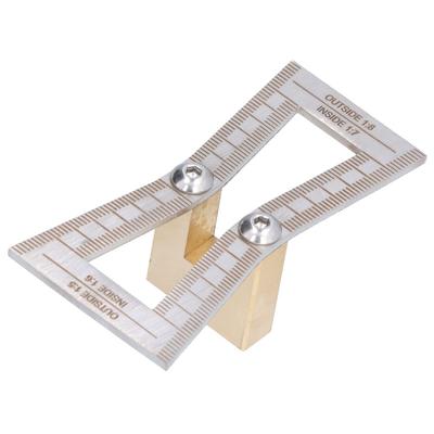 Stainless Steel Dovetail Marker with Scale Brass Dovetail Jig Guide with Bevel 1:5/1:6/1:7/1:8 Slopes Dovetail Scribing Gauge