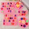 5-Piece Silicone Letter Number Mold Set, Heart Flower Chocolate Candy Clay Mold for Fudge Cake Decor