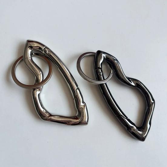 Carabiner Keychain Pendant Horizontal Alloy Metal Small Lightweight Durable Spring Gate Clip Belt Loop Backpack Bag Charm Punk