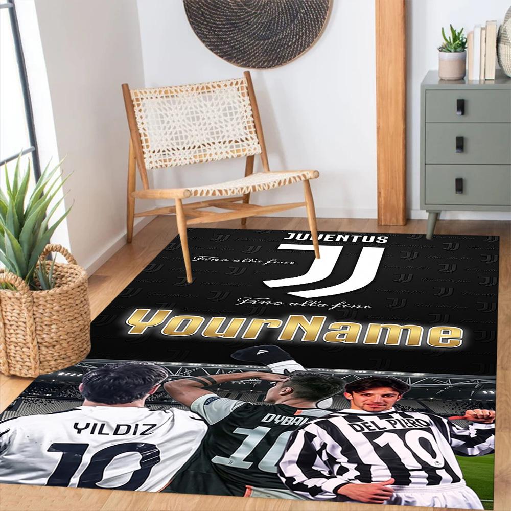 Juventus Customized Name Floor Rug Office Rug Design for Kitchen Balcony Entryway Living Rooms Anti-slip Rug Decorate Offices
