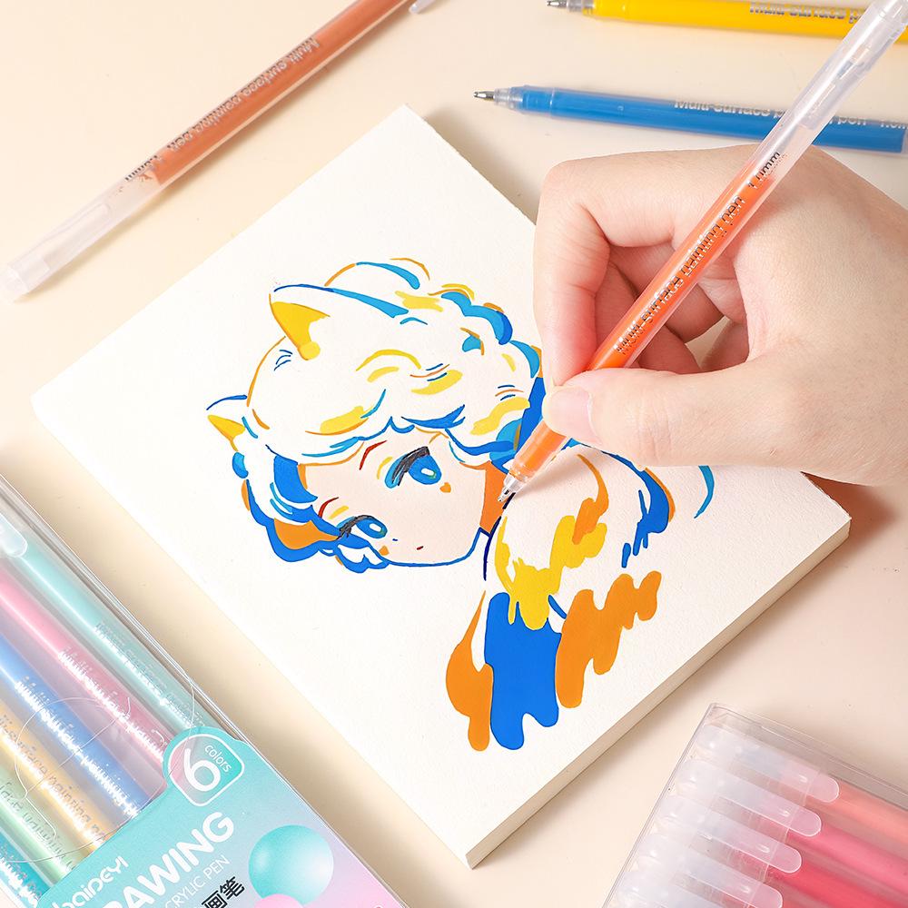 Regenbogen Acryl Textmarker - Bluten nicht aus, Ideal für Kinderzeichnungen & Journaling