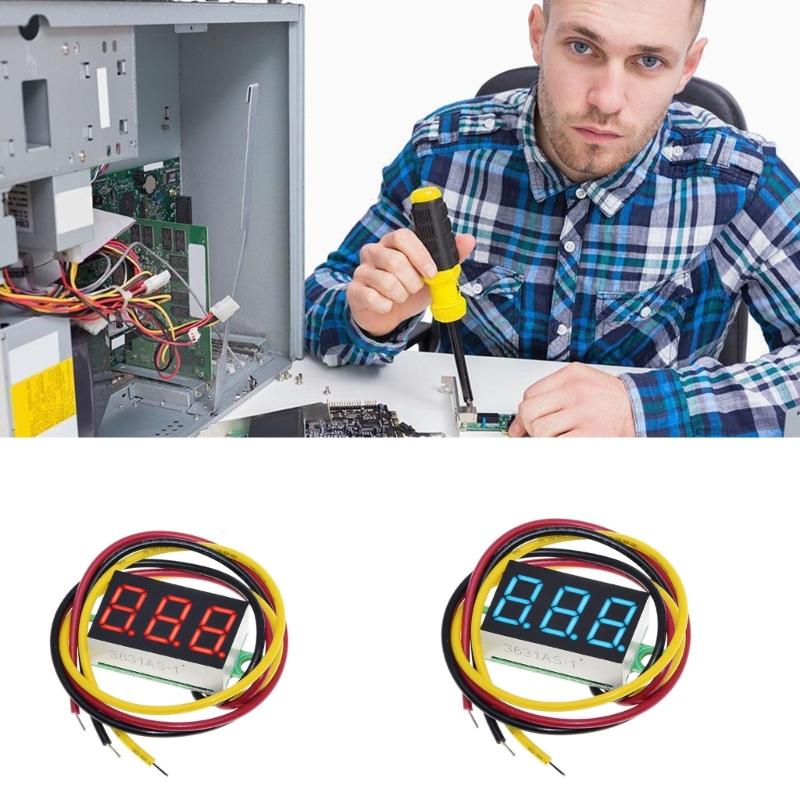 Compact 0.36 Inch Voltages Meter with Three Wire Designs Voltages Monitors for Accurate Measurements In Various Devices