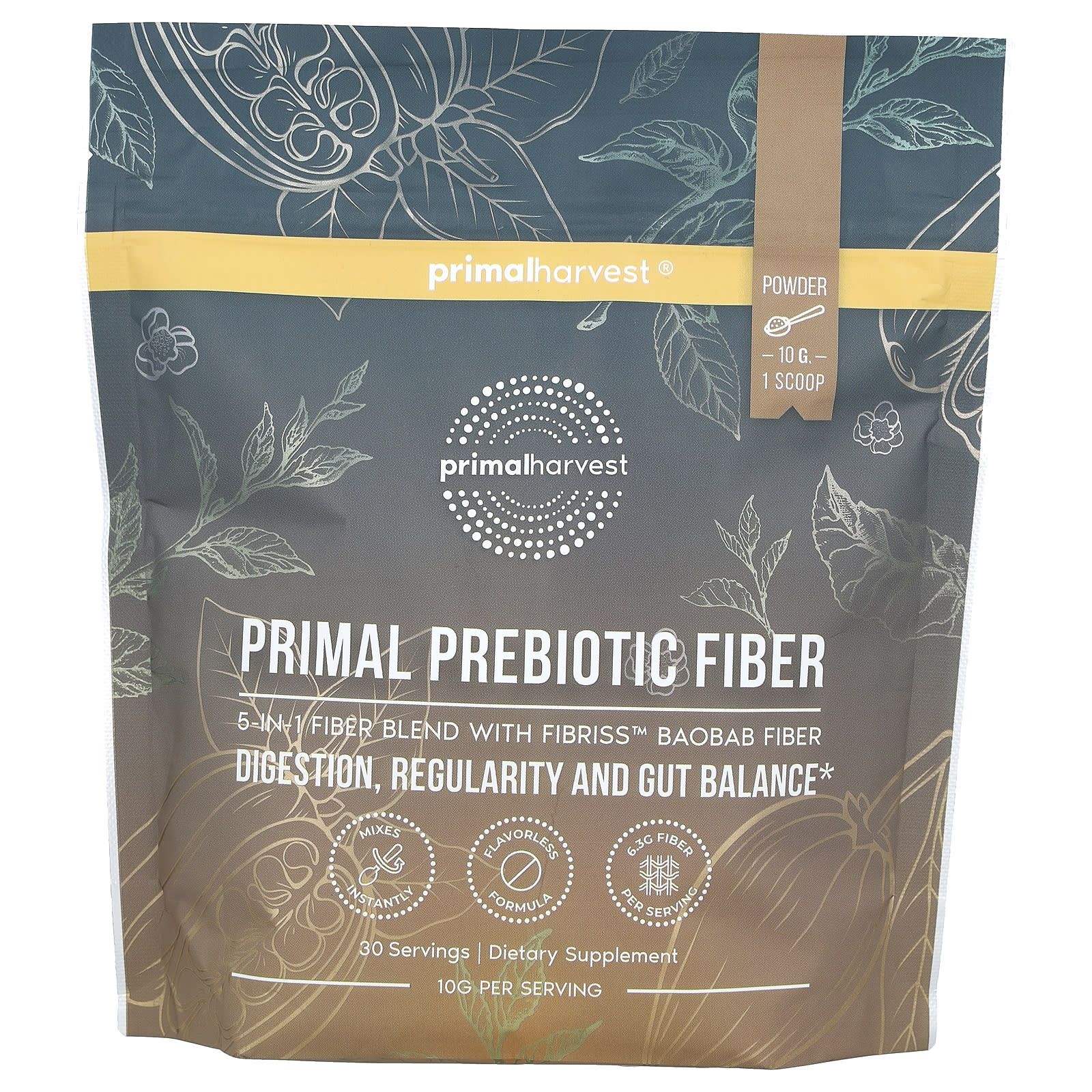 

Primal Harvest, Primal Prebiotic Fiber, 300г