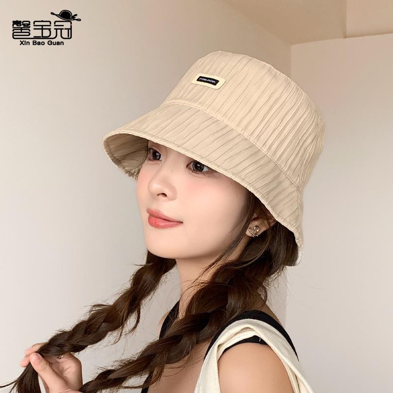 Spring and summer fashion versatile bucket hat female face small high sense bucket hat outdoor travel sunscreen basin hat tide
