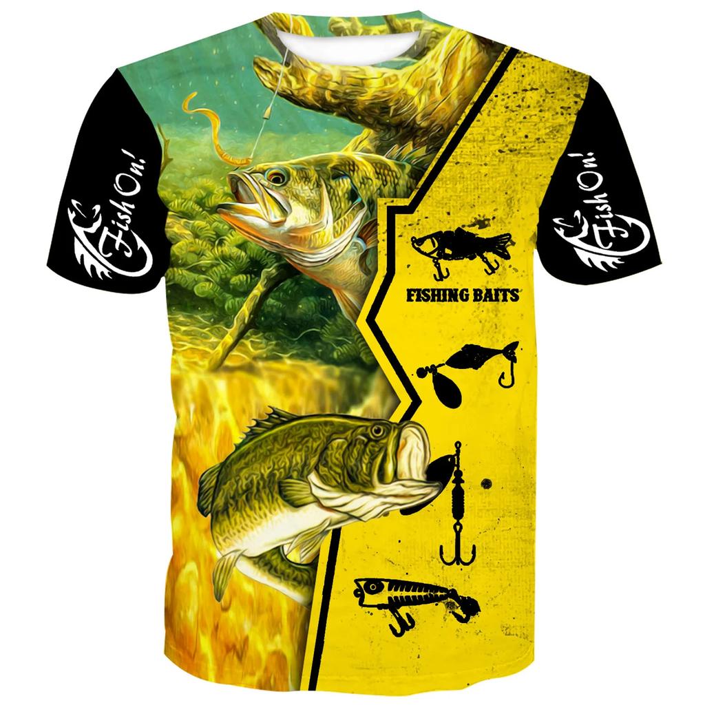 Funny Fishing T-Shirts Outdoor Hunting 3D Print Men's Women Casual Short Sleeve Oversized T Shirt Top Harajuku Tees Man Clothing