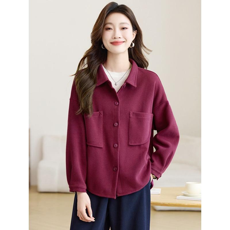 Spring Autumn Womens Hoodie Coat Loose Fit Korean Style Fashionable Belly Cover Cardigan Casual Top