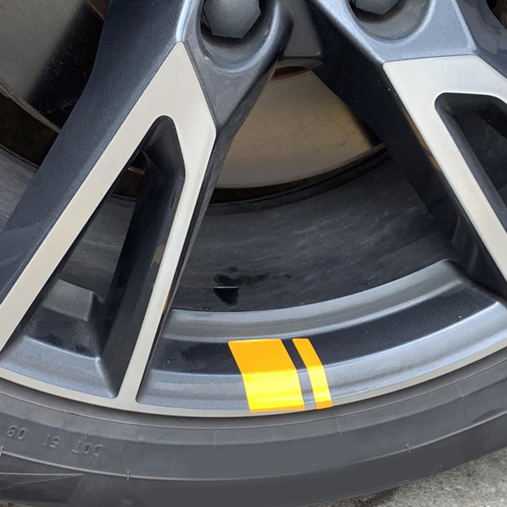 Strong PET Wheel Stickers Universal Fit Reflective Feature Car Wheel Hub Reflective Decals Quick Installation for Auto