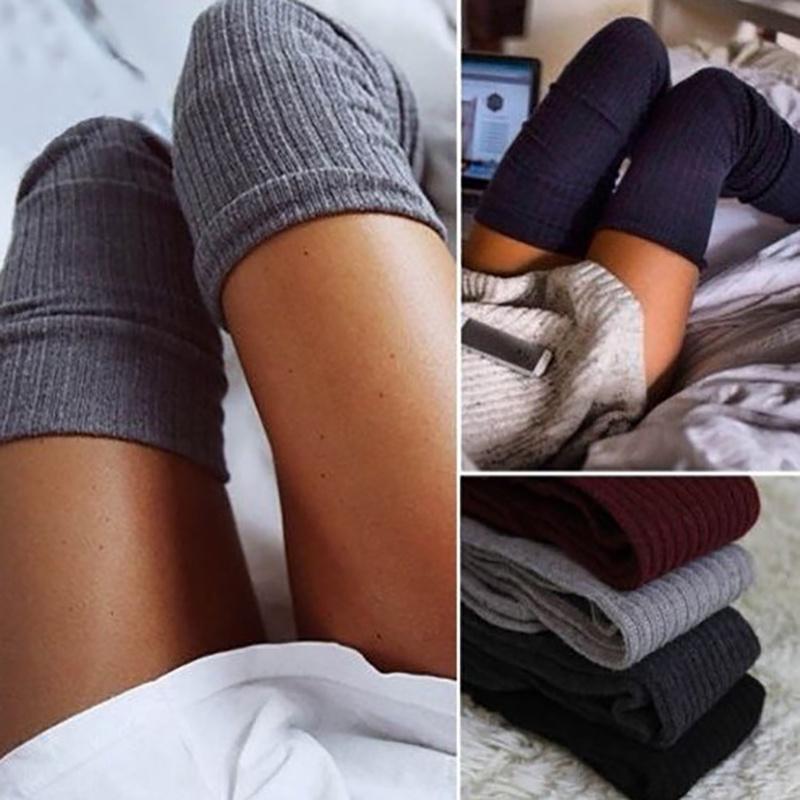 Winter Fashion Warm Women Knit Crochet Soft Thick Long Socks Leggings Thighhigh
