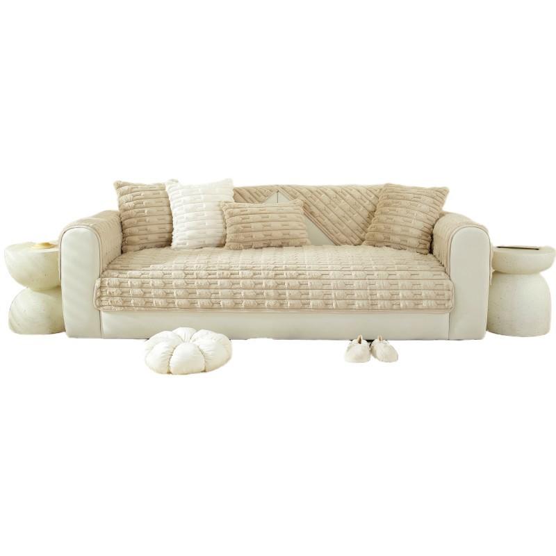 Rabbit Plush New Chinese Sofa Cushion Winter Thickening Non-slip New Sofa Cover Cover Towel