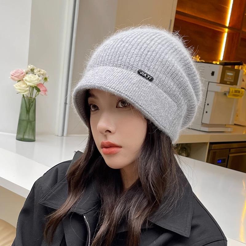 

Hat women s knitted hat autumn and winter warm thickened new big head circumference fisherman wool octagonal hat confinement hat postpartum One size fits all [elastic]