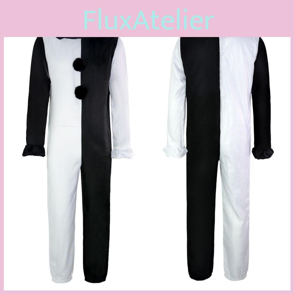 Strašidelný kostým klauna Terrifier na Halloween pro dospělé Vysoce kvalitní černo-bílá kombinéza