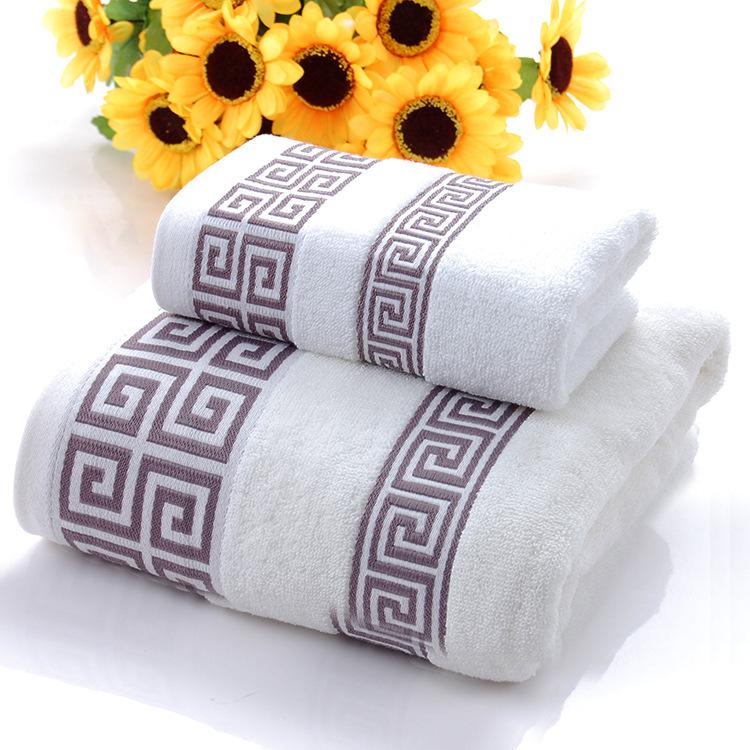 

2pcs Cotton Towels Set Blue Brown White Grey Black Green Embroidered Bathroom Towel Cover 34x74cm 1pcs and 70x140cm 1pcs Toallas 2pcs set