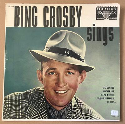 LP Record BING CROSBY  Bing Crosby Sings VL3603 Vocalion 1958 US Jazz Used