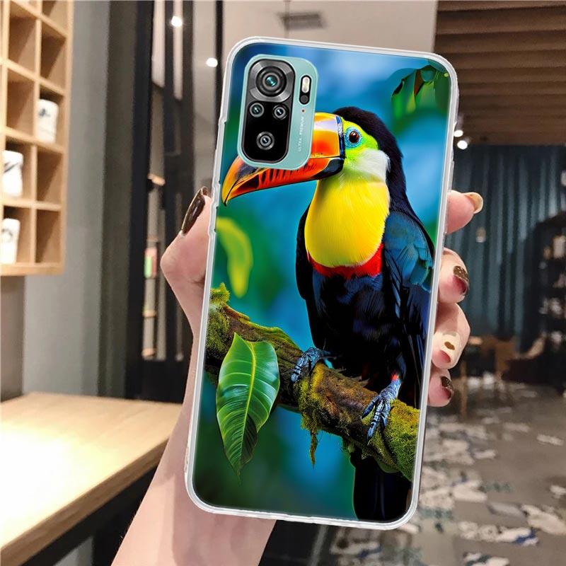 Tropical Toucan Soft Phone Case For Xiaomi Redmi Note 14 14S 13 12S 12 11S 11 11E Pro Plus 11T 10S 10 9S 5G Pattern Cover Redmi