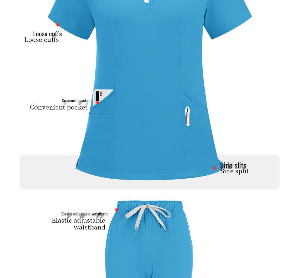 Unisex Breathable Surgical Nurse Uniform - Sweat-Absorbent Medical Scrub Set for Pet Hospital Use