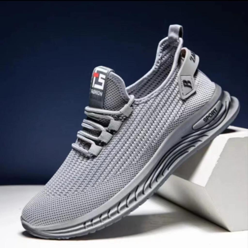 Men's Shoes for Summer New Men's Breathable Thin Mesh Shoes Korean Lazy Shoes Men's Hollow Flying Woven Sports Running Shoes