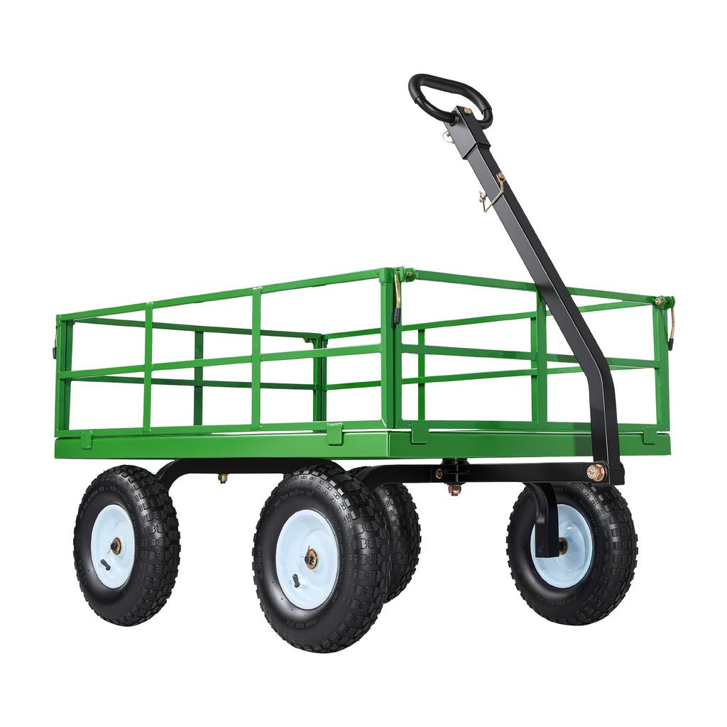 VEVOR Steel Garden Cart, 544 Kg Heavy Duty Pullable Garden Wagon Yard Cart