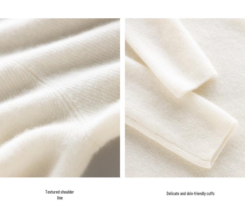 2025 Autumn/Winter 100% Cashmere Slim-fit Ribbed U-neck Striped Base Layer Knitwear
