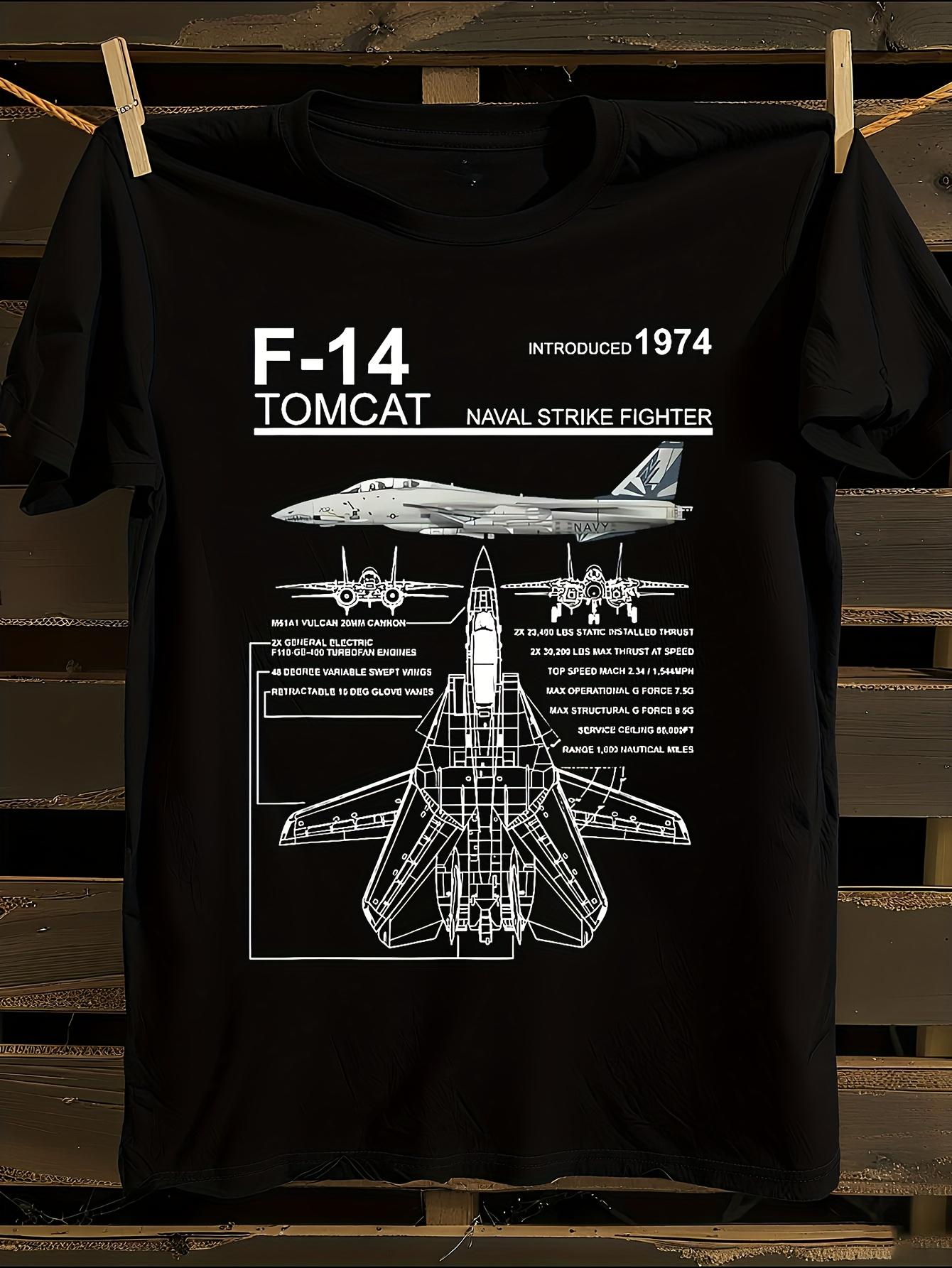 F-14 Tomcat Naval Fighter Jet Technical Drawing Style Gra... M