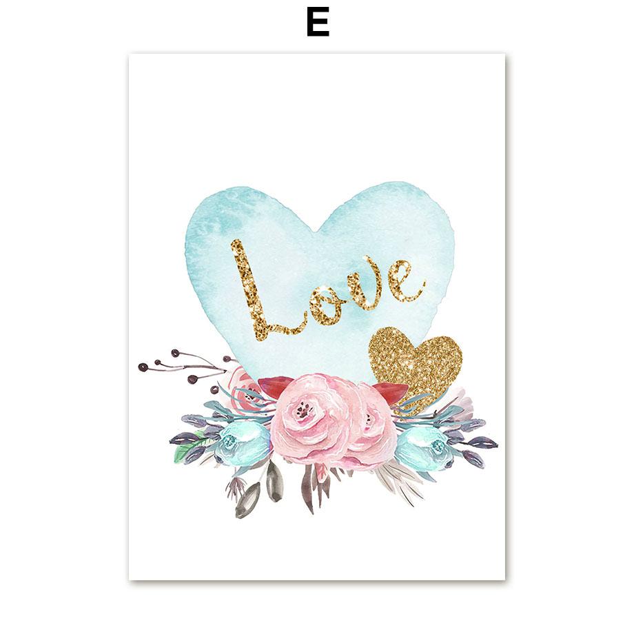 Unicorn Swan Butterfly Rainbow Cloud Flower Posters and Prints Wall Art Print Canvas Painting Pictures Girl Baby Kids Room Decor