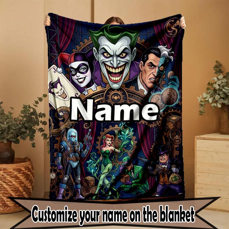 Couverture Personnalisée Batman Imprimé, Décoration Intérieure, Chambre à Coucher, Canapé, Camping, Canapé, Cadeaux pour Anniversaire Noël