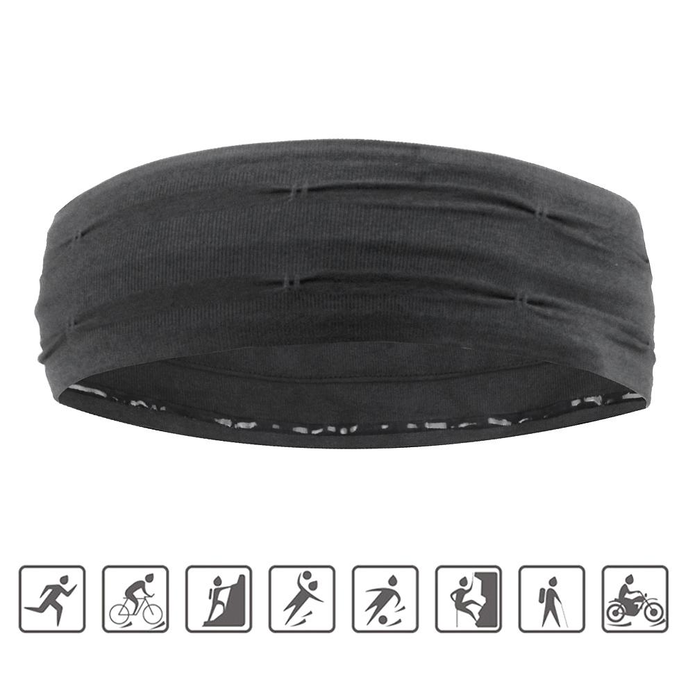 Elastic Sport Headbands Absorbent Sweatbands Hair Bands for Yoga Running Fitness Gym AccessoriesGray