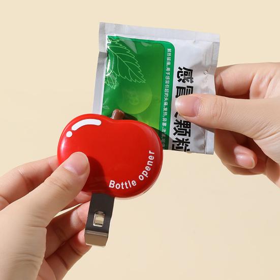 Apple-Shaped Magnetic Bottle Opener & & Beer Bottles Clip for Medicine Vials Can Opener Refrigerator Magnet