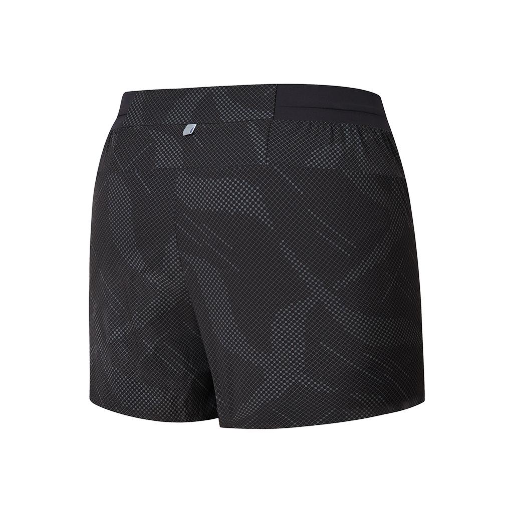 SAUCONY Logo Letter Print Breathable Lightweight Woven Casual Shorts Men Shorts Black Reflective-Silver SC2249044A-PR154