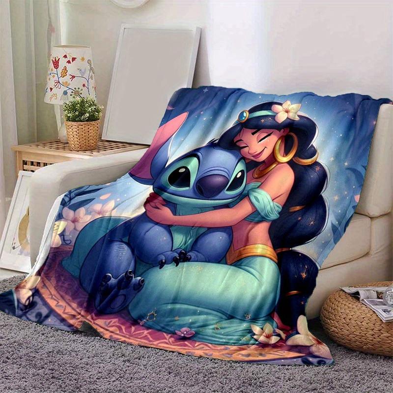 

1pc. Magical Stitch & Jasmine Print Blanket - Perfect for Home, Office, Outdoor Use, Gift Idea, Suitable for All Seasonsz0417236 130cmx150cm