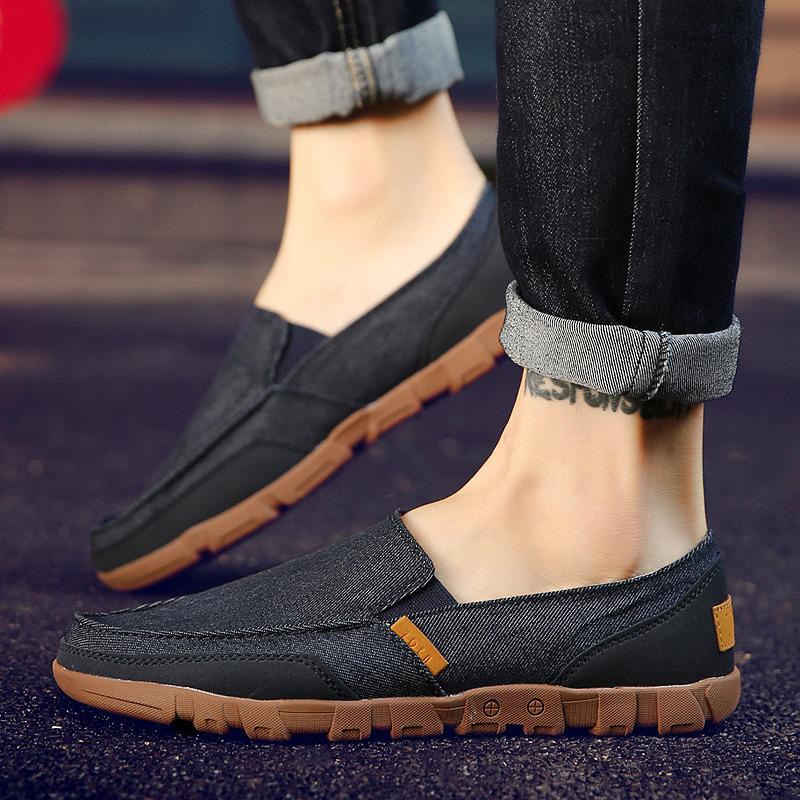 One-pedal Driving Shoes Spring Fashion Men's Canvas Shoes Large Size Lazy Shoes Old Beijing Cloth Shoes