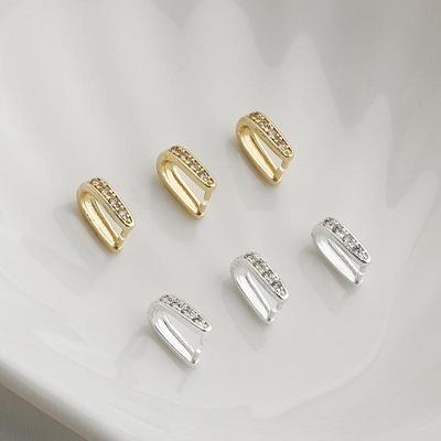 14K Gold-Filled Zircon U-Clip Jade Pendant for DIY Jewelry