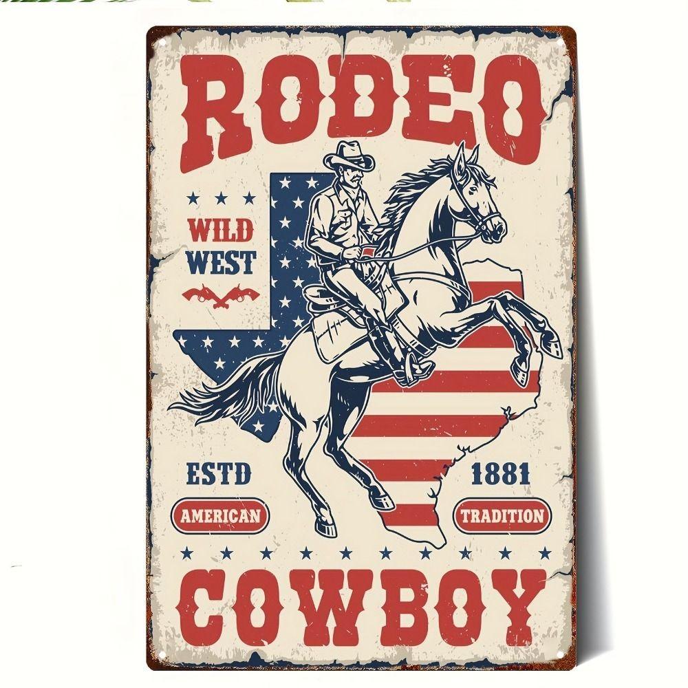 Vintage Wild West Cowboy Metal Wall Art Sign Home Decor 20x30cm