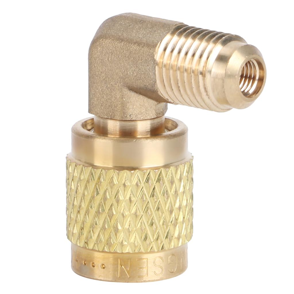 R410 Male Thread 1/4 to Female Thread 5/16 90 degrees  Adapter Connector Cooler Air-Conditioner Accessory