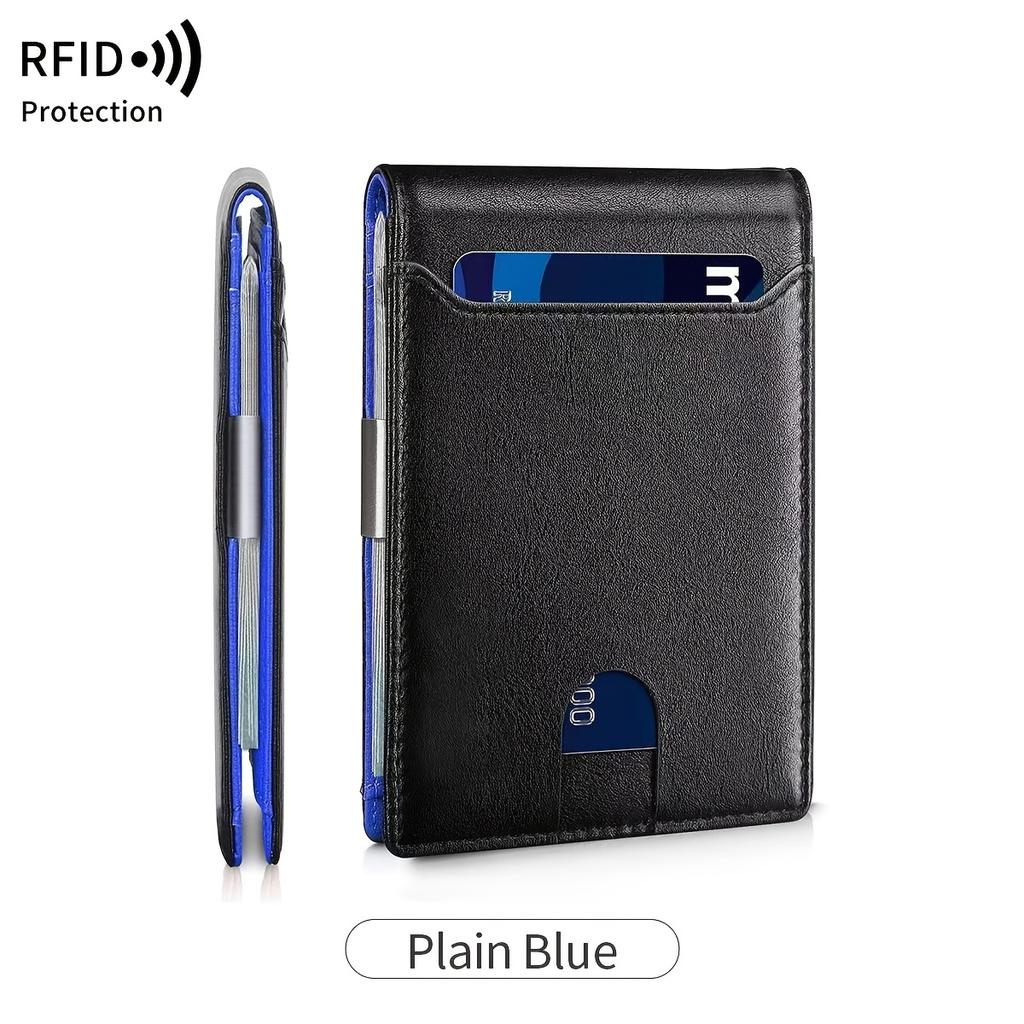Portafoglio da Uomo in PU con Clip Portasoldi Portafogli Anti Rfid Bloccante Portacarte di Credito Magico Porta Carte di Credito