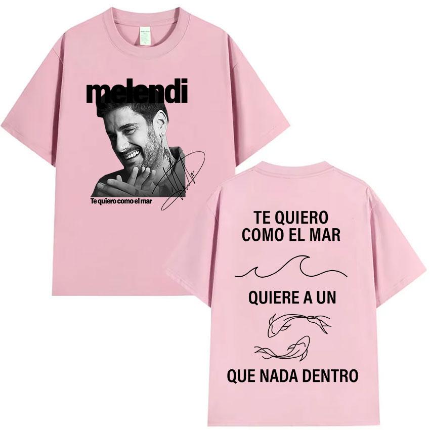 Rapper Melendi Tour Album Graphic T Shirt Men's Retro High Quality Cotton T-shirts Hip Hop Clothing Oversized T-shirt Streetwear