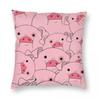 Cute Anime Pink Pig Kwaii Cartoon Square Pillowcase Pillow Cover Cushion Throw Pillow for Home Sofa Living Room