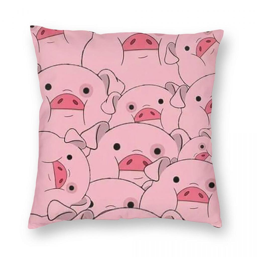 Cute Anime Pink Pig Kwaii Cartoon Square Pillowcase Pillow Cover Cushion Throw Pillow for Home Sofa Living Room