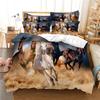 Set Copripiumino 3D Cavalli/Cane da Compagnia/Carlino per Singolo Matrimoniale 100% Fibra di Bambù Set Copripiumino 3 Pezzi Dropship Biancheria da Letto Set Letto