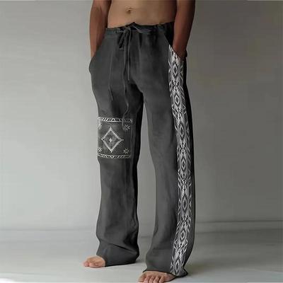 Pantalon ample décontracté de couleur unie pour hommes Pantalon droit imprimé à motifs magiques
