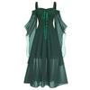 European & American Halloween Sleeveless Chiffon Color Block Dress