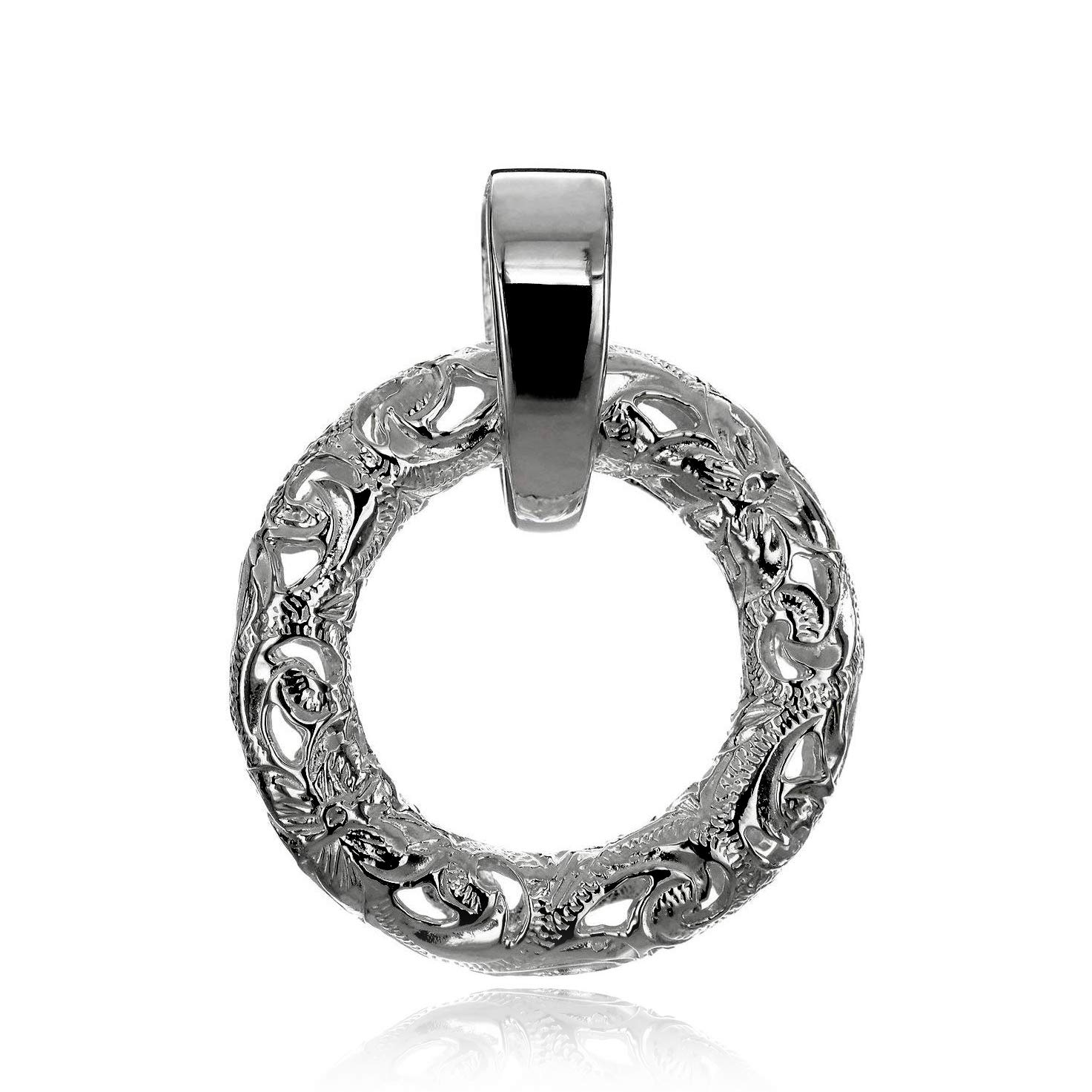 

Гавайские украшения Круглый свиток Ажурный кулон Ожерелье Серебро 925 [Leilani] (Волна) Мужской (Нет цепи)