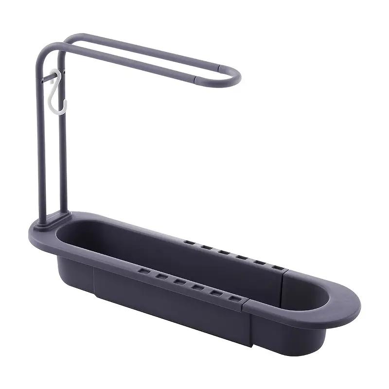1pc Telescopic Sink Rack Over Sink Holder Organizer Rack Sponge Storage Drain Basket Dish Cloth Hanger For Home Kitchen