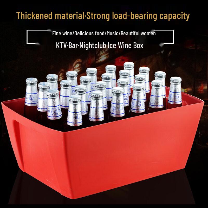 ZISIZ Extra Thick Rectangular Plastic Ice Bucket