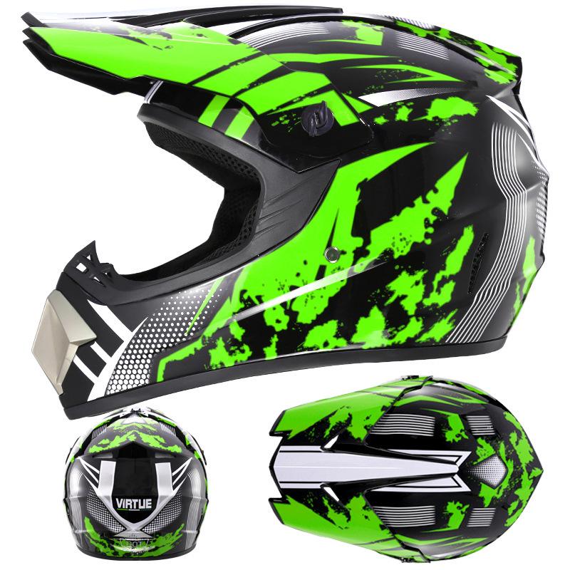 [Free Three-piece Set] Kart Off-road Helmet Electric Motorcycle Helmet Full Helmet for Mountain Downhill Competition