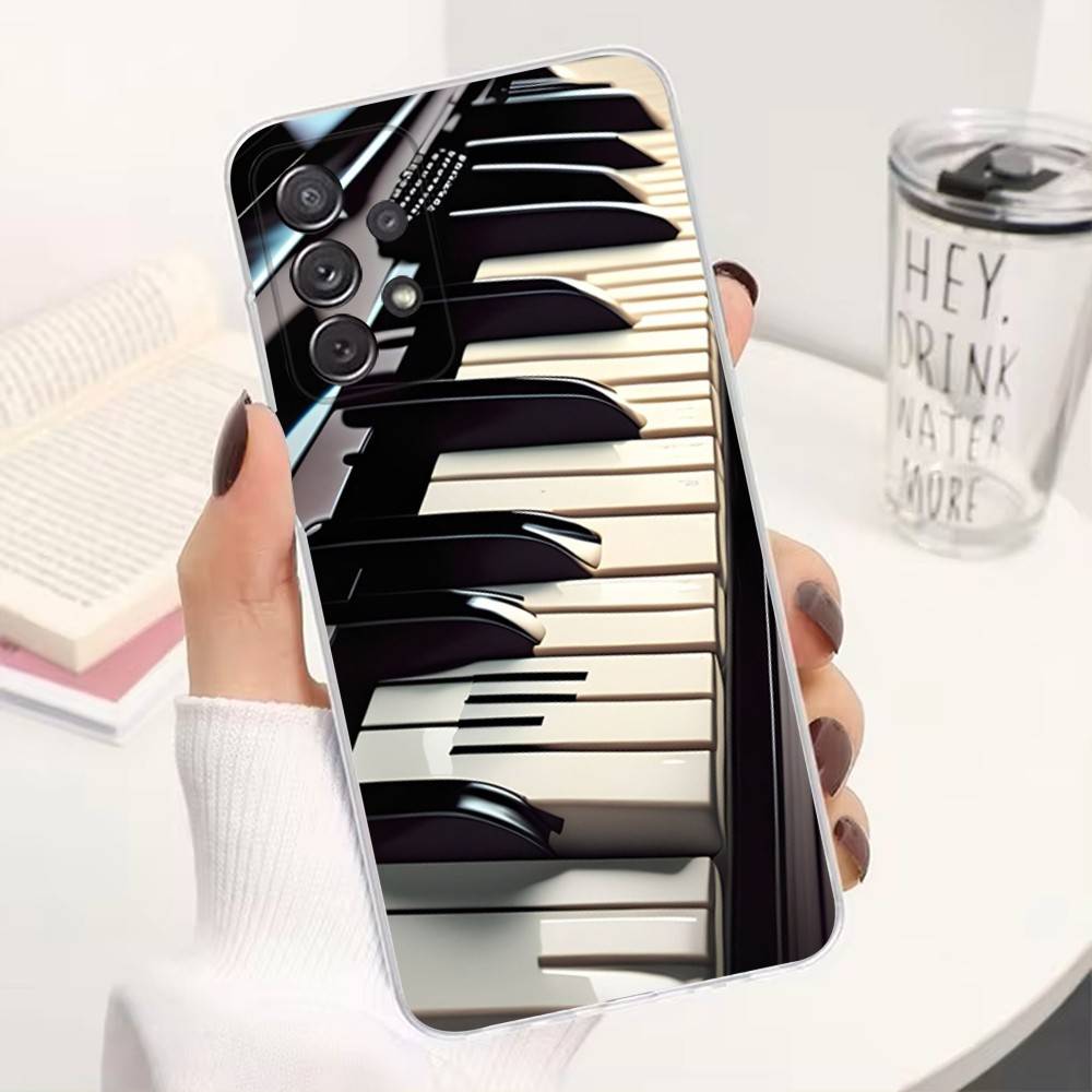 Piano Music Art For Samsung A51,30,71,S9,Ultra,Lite,S23,22,21,PIus,10,20,FE,Transparent, Silicone Case