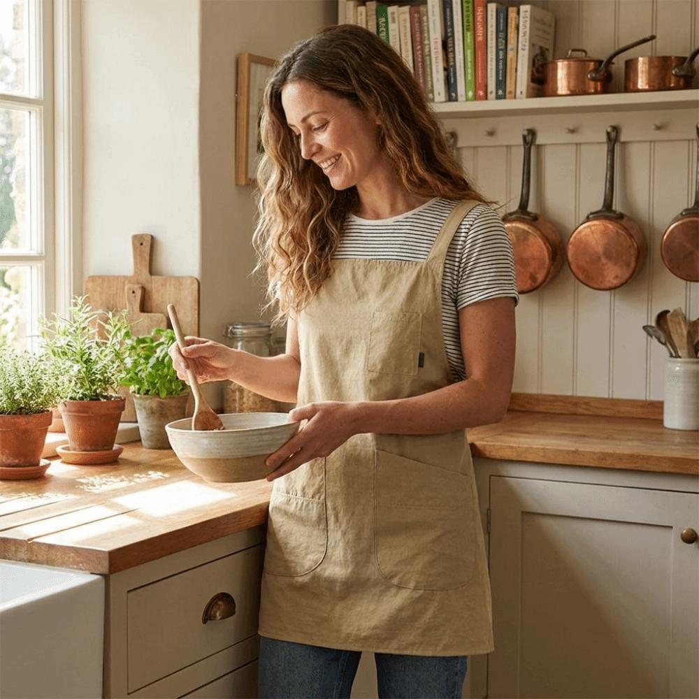 With Pocket Sleeveless Apron Oil-Proof Dirt-Resistant Workwear Simple Cooking Apron Catering Use