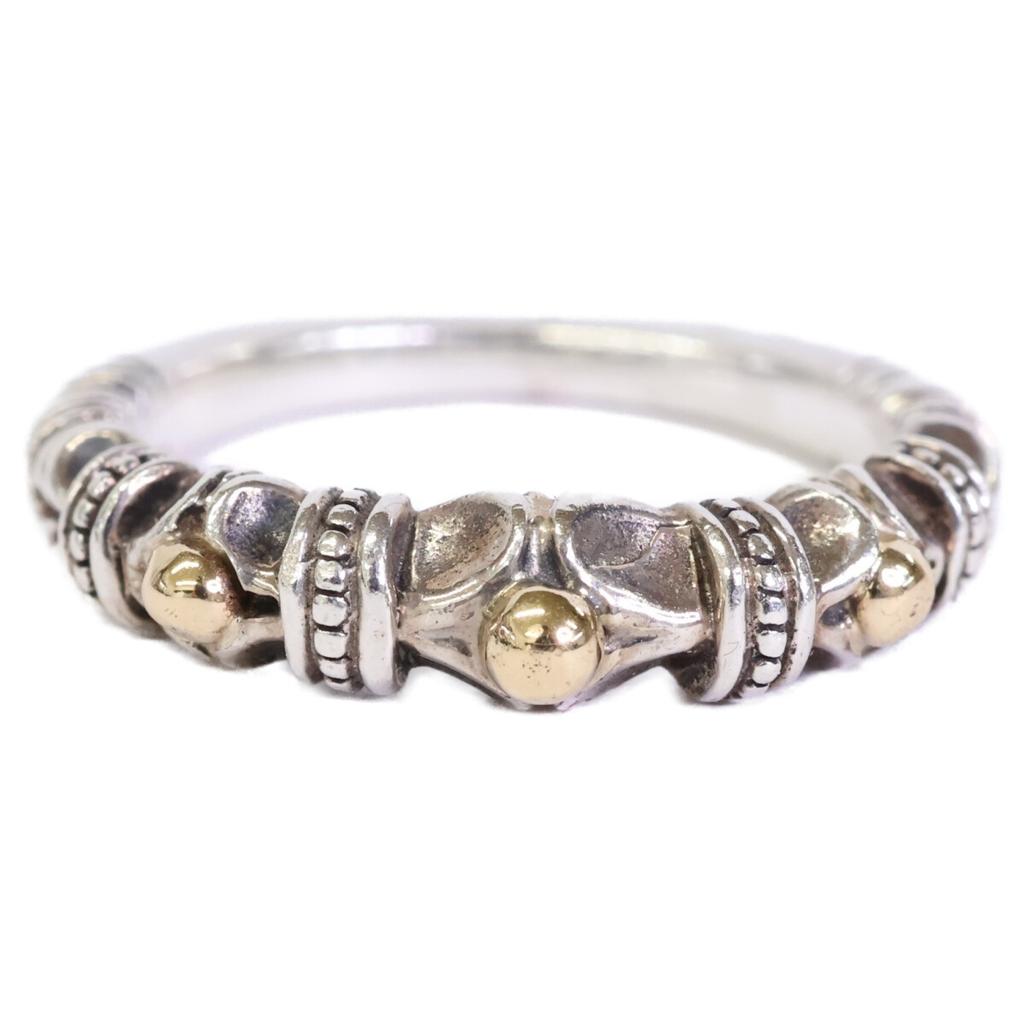 Gerochristo 925 750 Kassandra Band Design Ring Ring Silver / Yellow GoldUsed