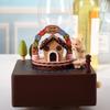 Custom Logo Wooden Music Box 18-Note Mechanical Wind-Up Rotating Carousel Ballerina Gift OEM