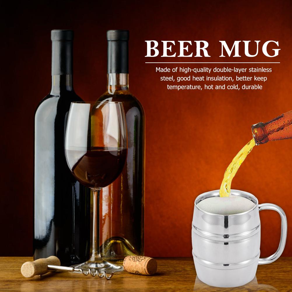 Practical Stainless Steel Coffee Beer Cup Insulated Wine Bar Glass Water Mug Practical Stainless Steel Coffee Beer Cup Insulated Wine Bar Glass Water Mug