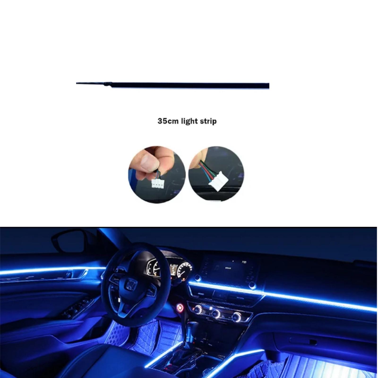 

18 in 1 Car Atmosphere light 64 RGB Color Acrylic LED light strip Footwell lamp Horn light sound car Interior ambient lighting 1x35cm RGB